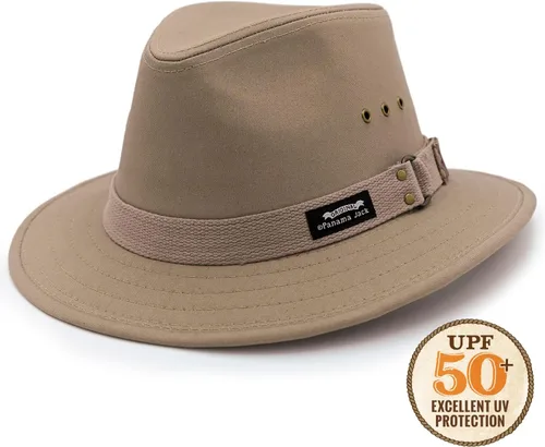 Vista 3 de Panama Jack Original Canvas Safari - Sombrero de sol para hombre, ala de 2 12 pulgadas, protección UPF (SPF) 50+