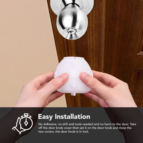 Vista 3 de EUDEMON Paquete de 6 cubiertas para pomos de puerta de seguridad para bebés