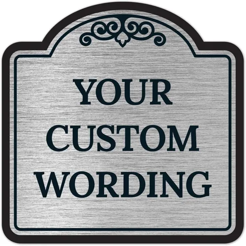 Vista 15 de Letrero decorativo personalizado, letrero de metal personalizado para negocios, entrada, hogar, Airbnb, placa de puerta de oficina, fondo negro, 8 x