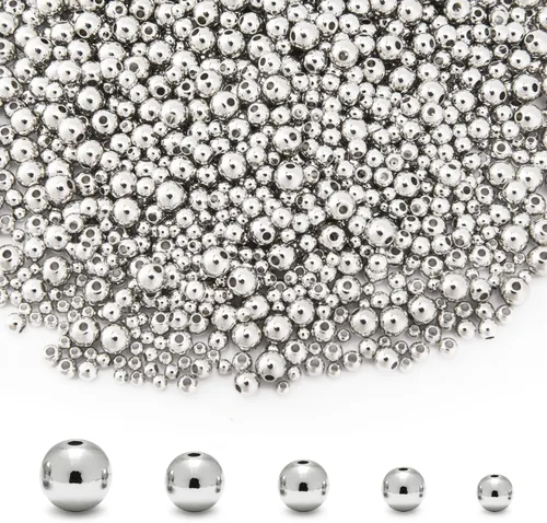 Vista 8 de 300 cuentas rellenas de oro de 18 quilates para hacer joyas, cuentas redondas de pulsera, oro de 0.118 pulgadas, latón, suministro hecho a mano