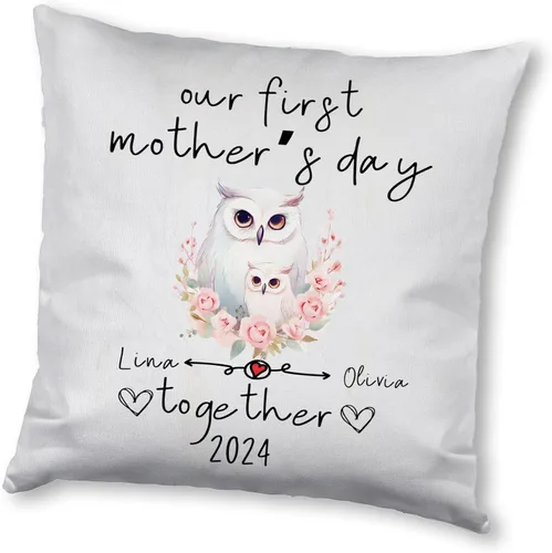 Vista 12 de Funda de almohada personalizada con diseño floral de búho, regalo para mamá, abuela, para ella
