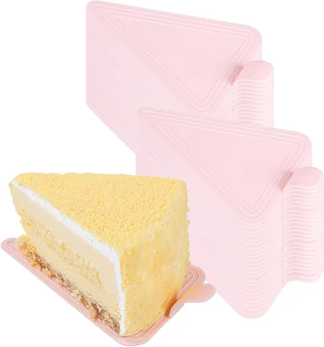 Vista 23 de Restaurantware Tablas para pasteles de 4.5 x 3 pulgadas, 100 bandejas triangulares de postre, ligeras con asa, tableros de repostería de plástico