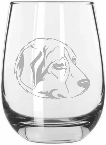Vista 58 de Shar Pei (chino) - Vaso de vino sin tallo grabado para perro, 15.25 onzas