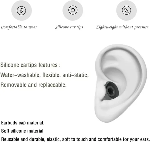 Vista 5 de 4 pares de almohadillas de silicona para los oídos, puntas de repuesto, para auriculares compatibles con Powerbeats 1/2/3 Wireless Beats de Dre
