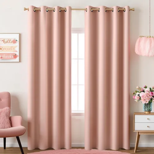 Vista 60 de KOUFALL Cortinas de Baño Aqua para Ventana, Juego de 2 Paneles Decoración Costera Cortinas Cortas Opacas para Ventana Pequeña de Cocina Puerta