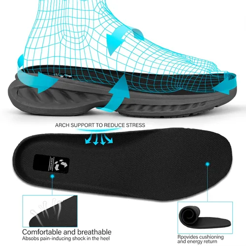 Vista 7 de Pujcs Zapatos antideslizantes para hombre, para caminar, trotar, entrenamiento, fitness, ligeros, transpirables, para gimnasio, atletismo, tenis