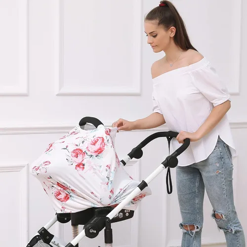 Vista 4 de Fundas para asientos de carro para bebé - Toldos para cochecito, cubiertas para lactancia materna, toldo multiusos para asiento de carro, regalo