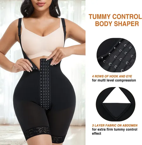 Vista 3 de FeelinGirl Full Body Shaper for Women Tummy Control Shapewear Stage 2 Faja Butt Lifting Shapers Open Crotch 4 Row Hooks