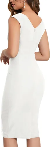Vista 2 de MUXXN - Vestido de estilo retro de los años 50 sin mangas para mujer, estilo ejecutivo en forma de lápiz