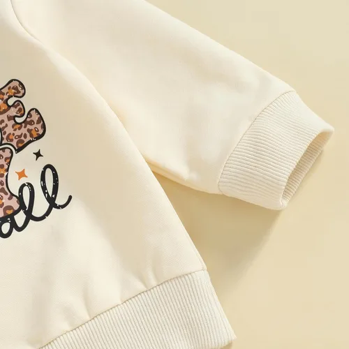 Vista 5 de Conjunto de 2 piezas de sudadera de manga larga para el día del partido, pantalones acampanados, para bebé