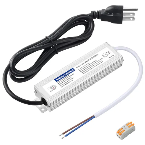 Vista 11 de Controlador LED de 24 vatios impermeable IP67, fuente de alimentación de 12 V CC 2A, convertidor de 120 V CA a 12 V CC, con enchufe de 3 clavijas