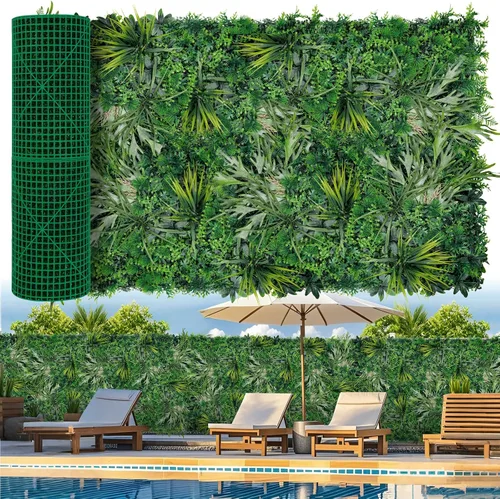 Vista 11 de Grooy Paneles Enrollables de Boj, Pared de Césped 20"x20" (6 PCS), Fondo de Césped, Pantalla de Privacidad, Decoración de Pared Verde Protegida