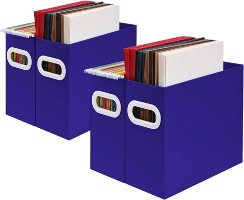 Vista 17 de Organizador de archivos colgante, organizador de carpetas de archivos de cartón para tamaño carta, caja de almacenamiento de documentos