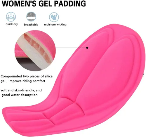 Vista 7 de CATENA Ropa interior de ciclismo para mujer con acolchado 3D, transpirable, ligero, pantalones cortos de MTB elásticos para bicicleta