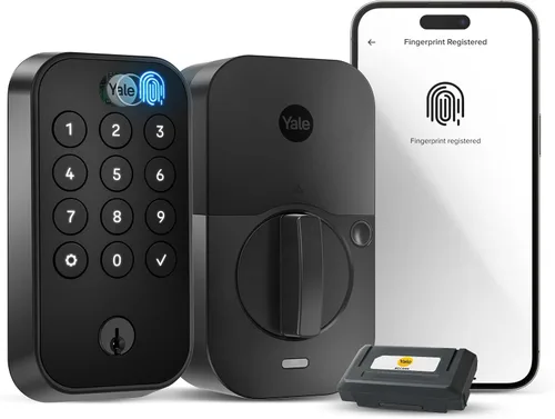 Vista 30 de Yale Assure Lock 2 Touch - Cerrojo inteligente de huellas dactilares, gamuza negra Wi-Fi (paquete de 2)