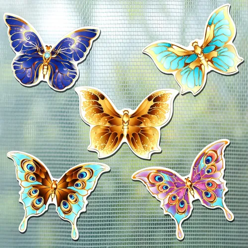 Vista 10 de Eaasty 10 Piezas Imanes de Mariposa para Puerta de Malla Imanes de Doble Cara para Puerta de Malla Adhesivos Magnéticos Flexibles Protector