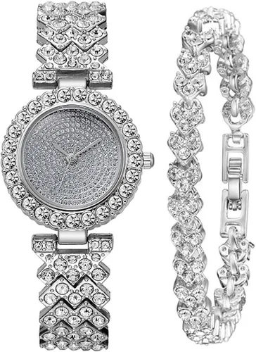 Vista 10 de Women Diamond Watchs Luxury Fashion Ladies Bangle Bracelet Set Wrist Watch Female Dress Watch