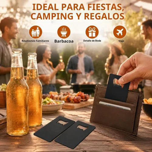Vista 5 de CYEAH 60 abrebotellas de tarjetas de crédito, abrebotellas de acero inoxidable para póquer y padrinos de boda de póquer de metal, abrebotellas