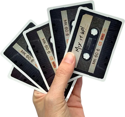 Vista 3 de ¡Mix It Up! Cassette Mixtape Juego de cartas Retro Deck Game Night para el amante de la música, cinta mix, gran regalo