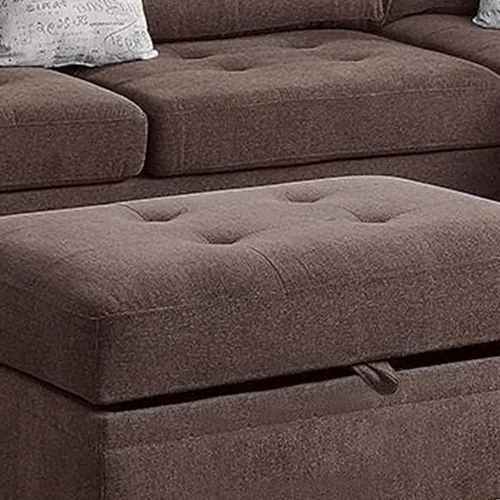 Vista 3 de Benjara Cato - Juego de sofá seccional en forma de L de 3 piezas con otomana y 2 almohadas, color marrón