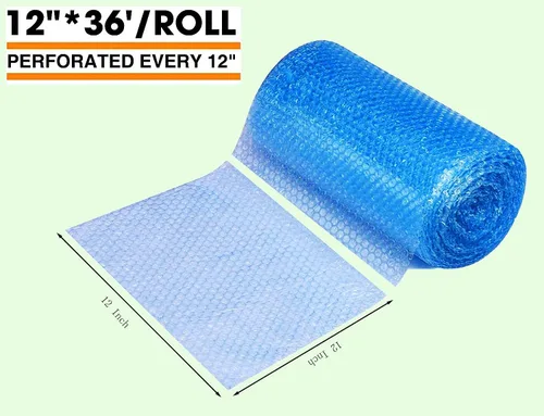 Vista 2 de packbabol Paquete de 2 rollos de envoltura de amortiguación de burbujas, 12 pulgadas x 72 pies, burbujas de aire de 3/16 pulgadas, envoltura