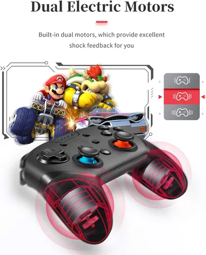 Vista 4 de BINBOK - Controlador de interruptor interruptor inalámbrico Pro con vibración turbogiroscopio de 6 ejesdiseño antideslizante con joystick accesorios