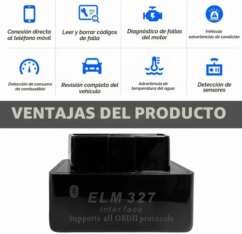 Vista 5 de KVAEY OBDII - Escáner de diagnóstico automático para automóvil, herramienta de escaneo Bluetooth automotriz ELM327 y lector de código, lector