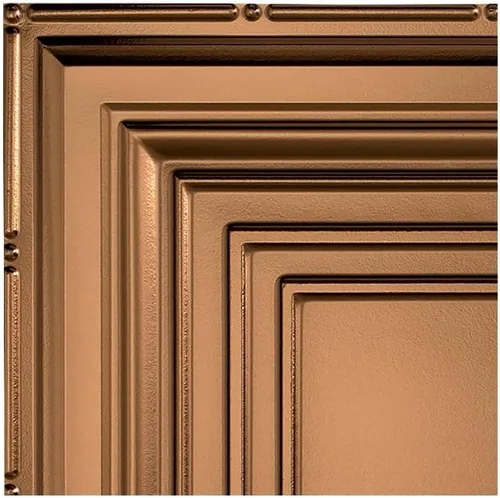 Vista 31 de FASÄDE Panel de techo decorativo de vinilo decorativo de 2 x 4 pies de estilo tradicional / patrón 3 en aluminio cepillado (paquete de 5)