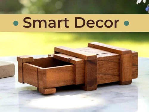 Vista 7 de BSIRI Magic Box Secret Brain Teaser - Cajas de rompecabezas de madera con compartimentos ocultos ideales para dinero misterioso y joyas, caja