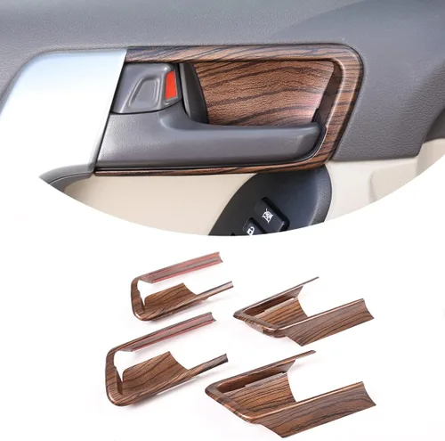 Vista 8 de Cubierta de cuenco de puerta interior de automóvil ABS 4PS para Toyot@Land Cruiser Prado FJ150 150 2014 2015 2016 2017 2018 Accesorios interiores