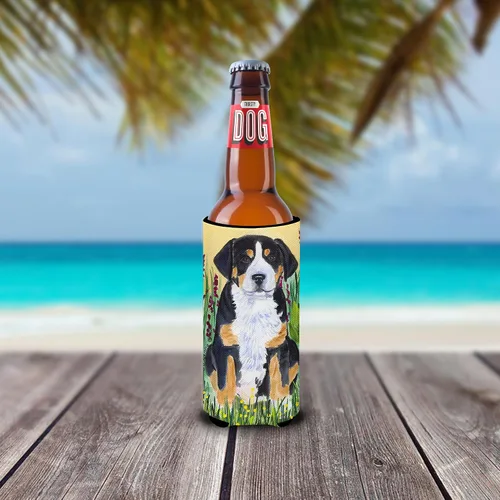 Vista 2 de Caroline's Treasures SS8217MUK Greater Swiss Mountain Dog Ultra Hugger para latas delgadas puede enfriar la manga de la bebida lavable a máquina