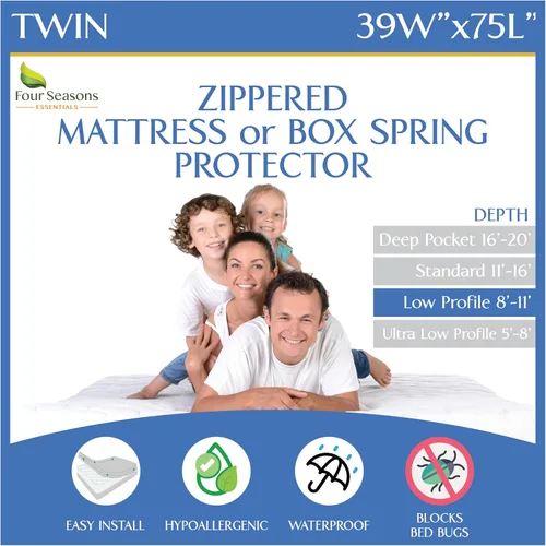 Vista 31 de Protector de colchón para sofá cama tamaño individual, 39 pulgadas de ancho x 72 pulgadas de largo x 5 pulgadas de profundidad, funda impermeable