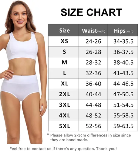 Vista 5 de wirarpa - Ropa interior de algodón para mujer, cintura alta y cobertura completa, paquete de 4unidades (tallas regular y extragrande)