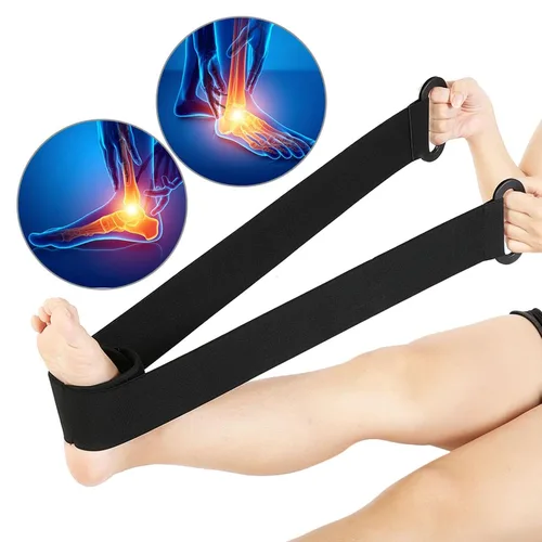 Vista 6 de Correa de ejercicio de estiramiento, cinturón de entrenamiento de tobillo plantar, bandas de resistencia para ejercicio de fuerza, 3.3 pies de largo