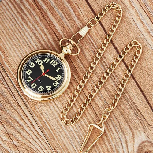 Vista 3 de Reloj de bolsillo clásico para hombre, relojes de bolsillo con cadena para hombres