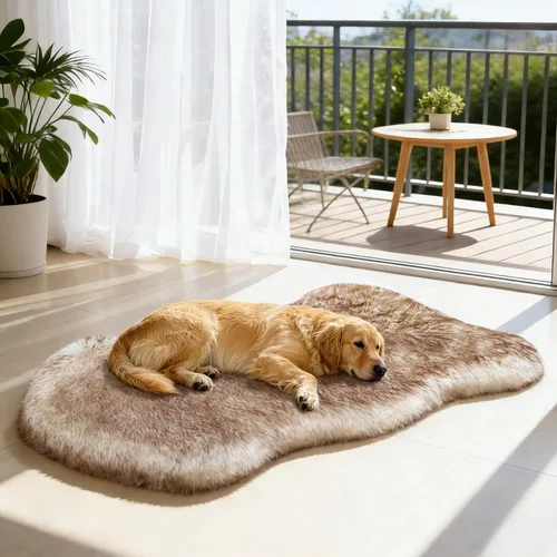 Vista 7 de Alfombra de piel sintética para perro, tamaño mediano, espuma gruesa
