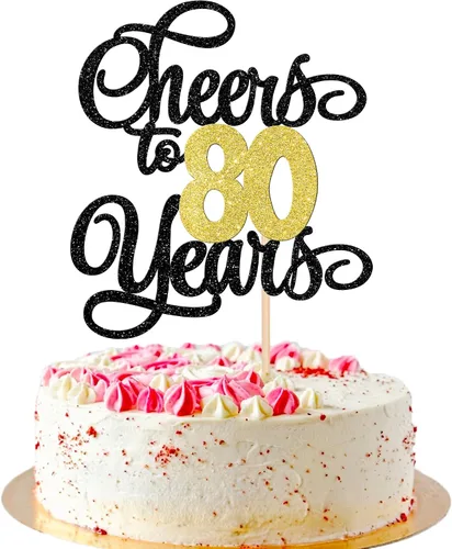 Vista 12 de 1 pieza de decoración para tartas de 40 años con purpurina para pastel de 40 años, 40 años, decoración fabulosa para tartas de cumpleaños de 40 Negro