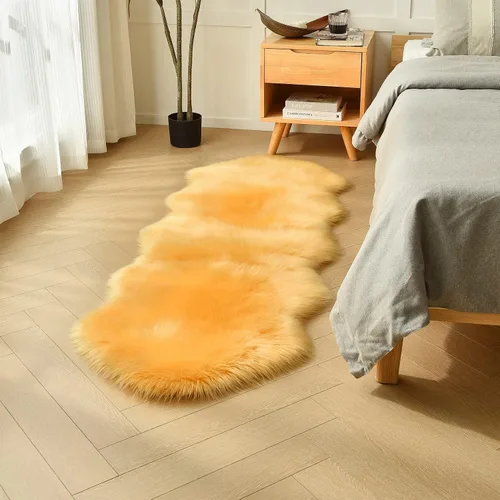 Vista 32 de duduta - Alfombra de pelo sintético de lana de oveja beige 2x3 pies, suave y esponjosa, funda para silla de pelo mullido, alfombra pequeña
