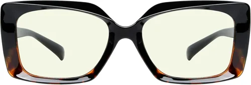 Vista 22 de Eyekepper Gafas de lectura para mujeres con bloqueo de luz azul, diseño retro, lectores de computadora - negro Negro-2002
