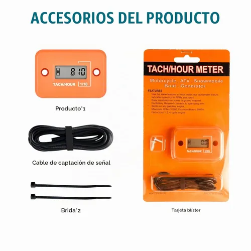 Vista 7 de Runleader RL-HM012 Mini Tach/medidor de hora (naranja)