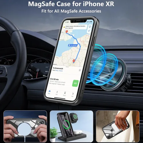 Vista 5 de BESINPO Funda magnética a prueba de golpes con protector de pantalla integrado, protección de cuerpo completo de grado militar, compatible