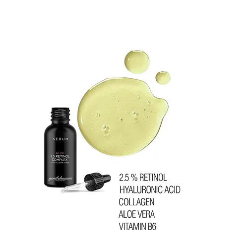 Vista 3 de Gentlehomme Suero de retinol antienvejecimiento para hombres, suero hidratante con ácido hialurónico, vitamina B6 y aloe vera, reduce los signos
