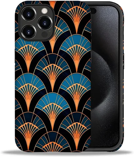 Vista 49 de CARLOCA Compatible con iPhone 12, Funda de Art Deco con patrón, TPU suave + PC duro 2 en 1, Funda protectora única con patrón, antiarañazos, TPU