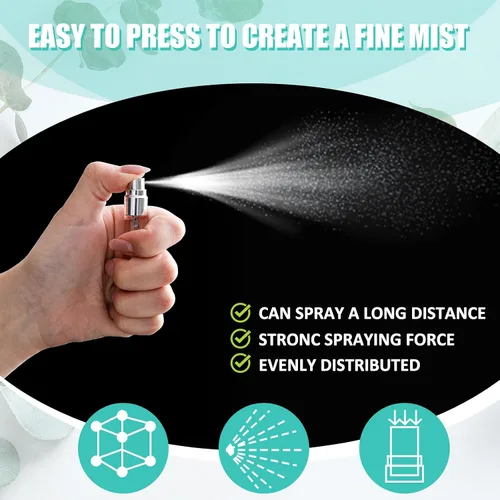 Vista 5 de Zhehao 1 mini botellas de spray de 0.2 fl oz de vidrio transparente para perfume, atomizador de perfume de niebla fina, portátil, recipientes vacíos
