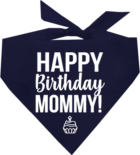 Vista 10 de Bandana para perro Happy Birthday Mommy! - Bandana para perro, triángulo ajustable 100% algodón, fabricada en Estados Unidos, cumpleaños, tema