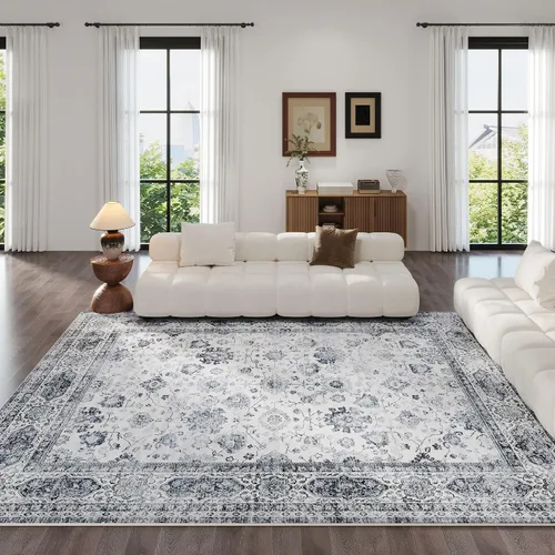 Vista 50 de Rugcomf Alfombra de Entrada de 2'x3' - Patrón Paisley, Tapete para Puerta de Entrada Interior, Floral Vintage, Lavable a Máquina, Alfombra