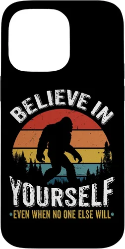 Vista 21 de Funda inspiradora para iPhone 16 Believe in Yourself Retro Bigfoot Sasquatch