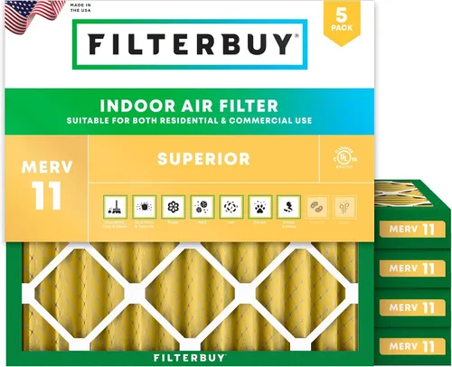 Vista 16 de Filterbuy Filtro de aire MERV 11 de 22 x 24 x 1 superior, defensa de mascotas y alergias (paquete de 5), filtros electrostáticos plisados para horno