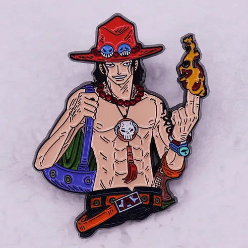 Vista 4 de Alfileres esmaltados de personajes de anime OnePiece Los pines de metal para cosplay de anime son perfectos para mochilas, bolsos, ropa y regalos