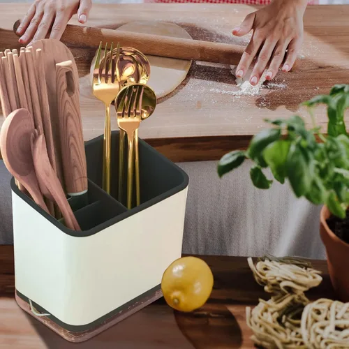 Vista 5 de Organizador para Utensilios de Cocina, Escurridor de Cubiertos, Organizador para Fregadero, Soporte para Palillos, Soporte para Cuchara, Escurridor